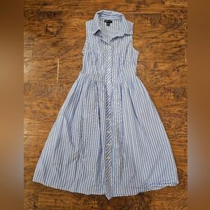 Jones New York Blue and Cream Striped Top